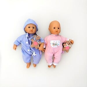 Zapf Creation Mini Chou‎ Chou Baby Doll 8" Rare Vintage Accesories Blue Pink Set